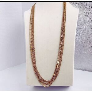 Vintage 70’s boho festival 5 chain strand 28” necklace.